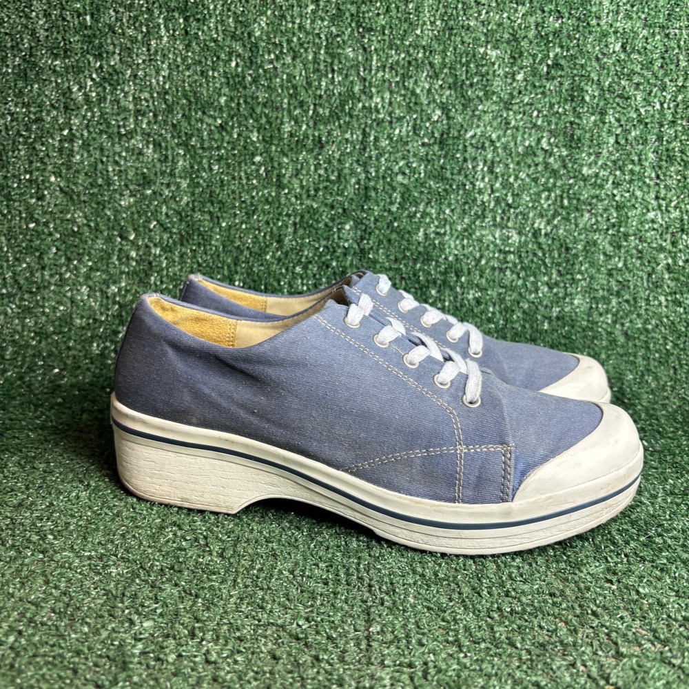 Dansko Veda Vegan Canvas Slip Resistant Platform Sneaker Clog Blue Women 10.5-11